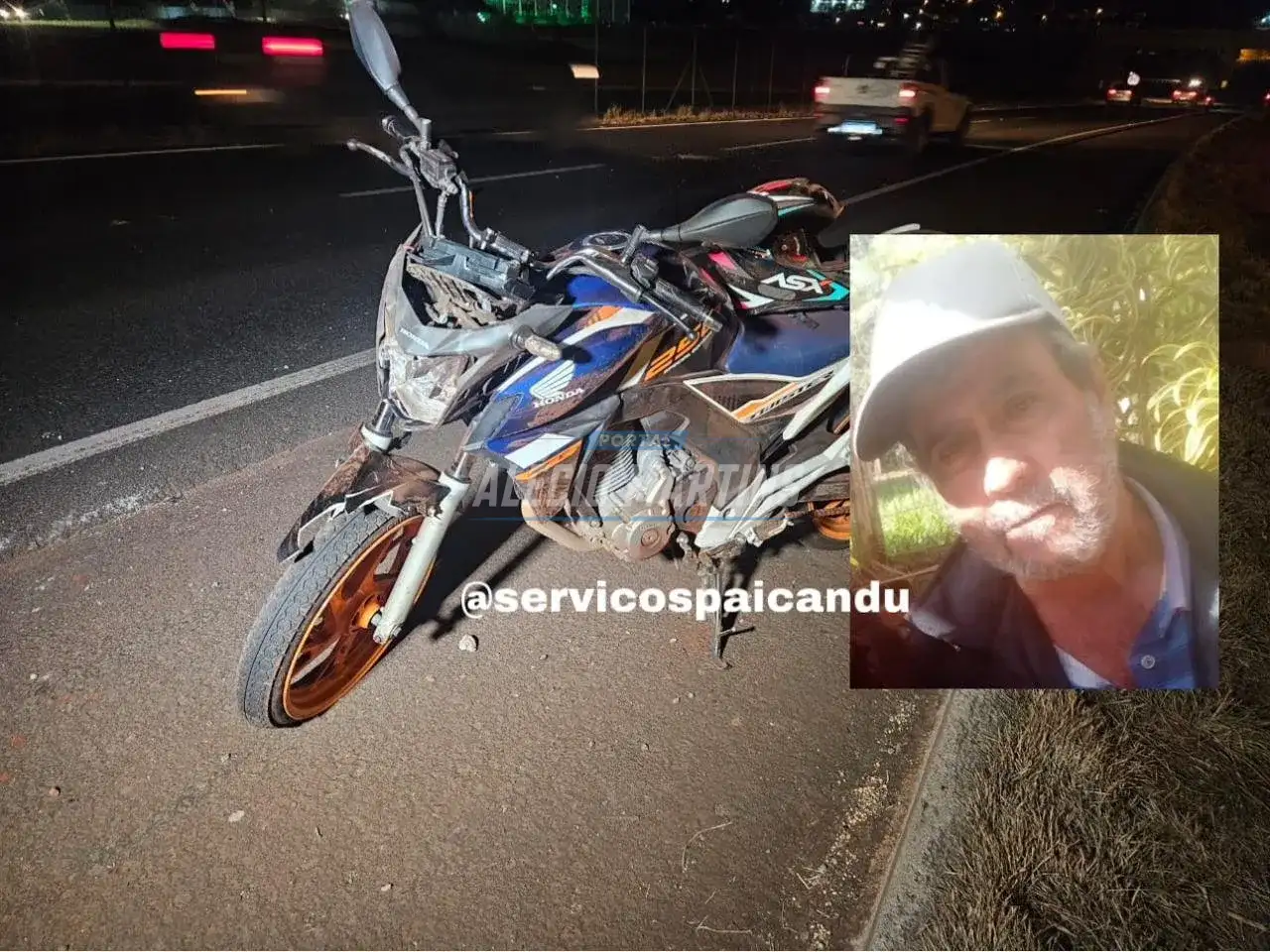 Idoso morre atropelado na rodovia em Mandaguaçu. Câmera registrou o acidente