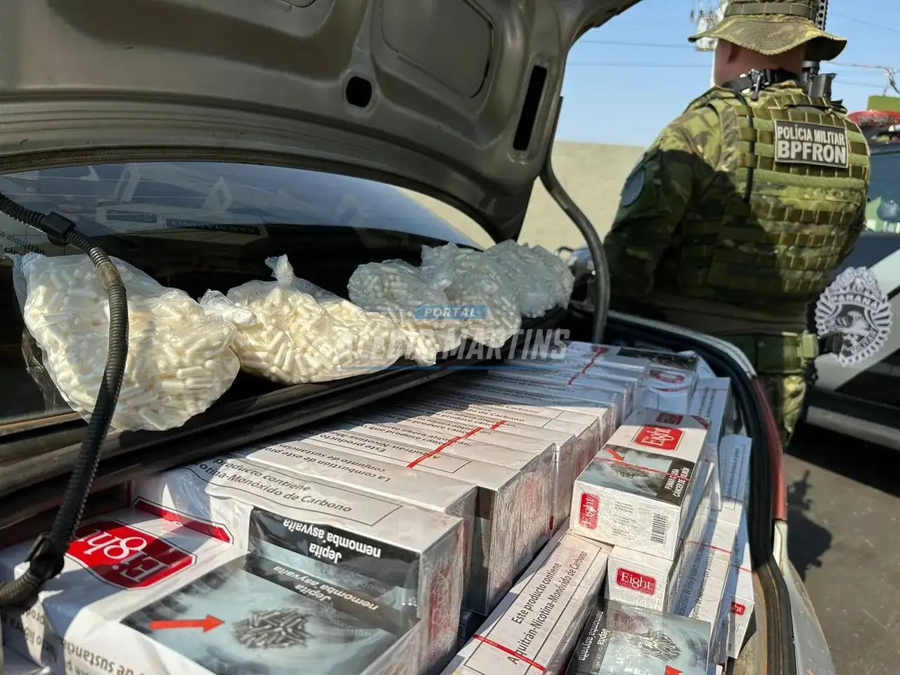 Veículo carregado com cigarros e cocaína é apreendido na PR-323