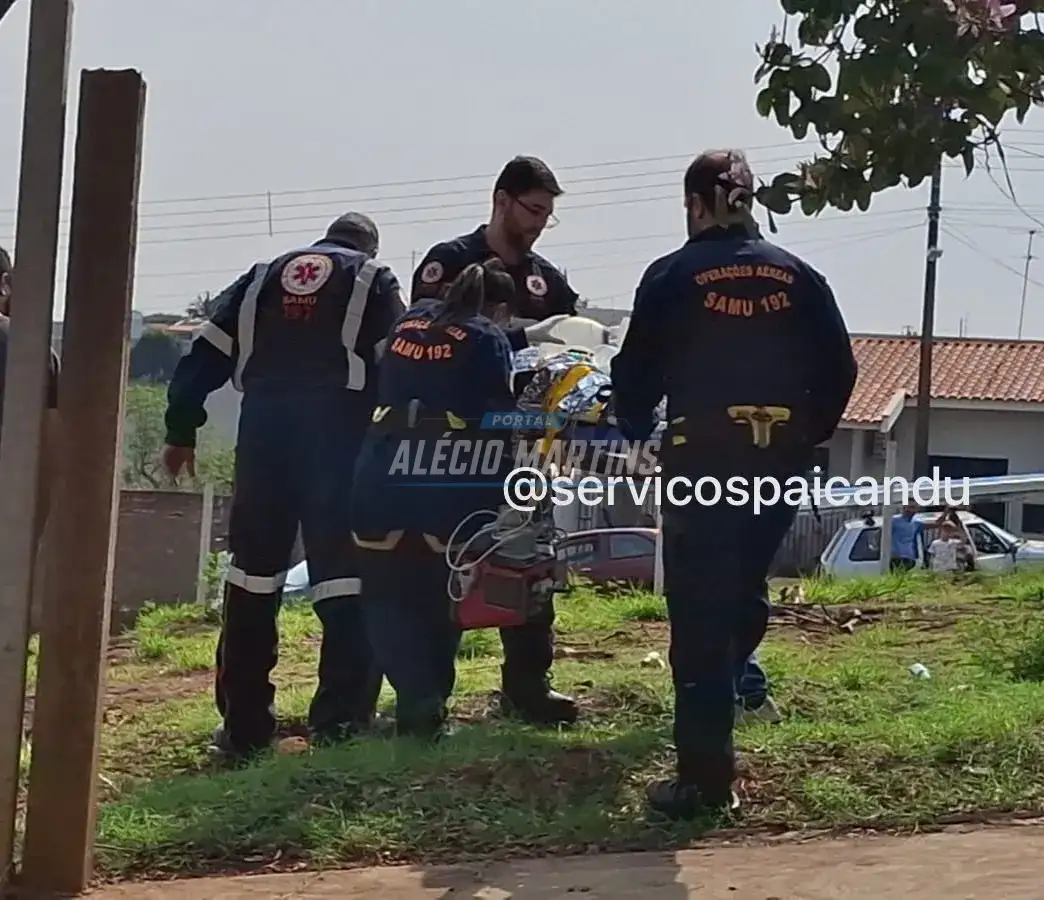 Criança é socorrida em estado grave após queda de quadriciclo