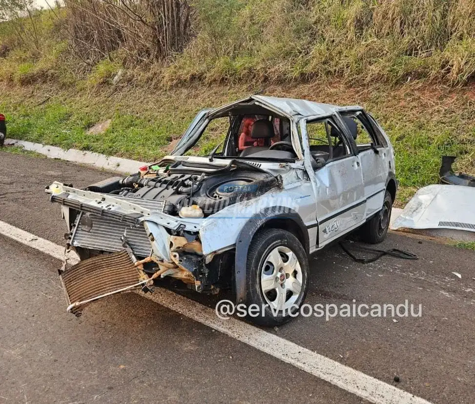 Idoso compra carro e ao retornar para casa morre após capotamento na BR-376. O filho viu o pai morrer.