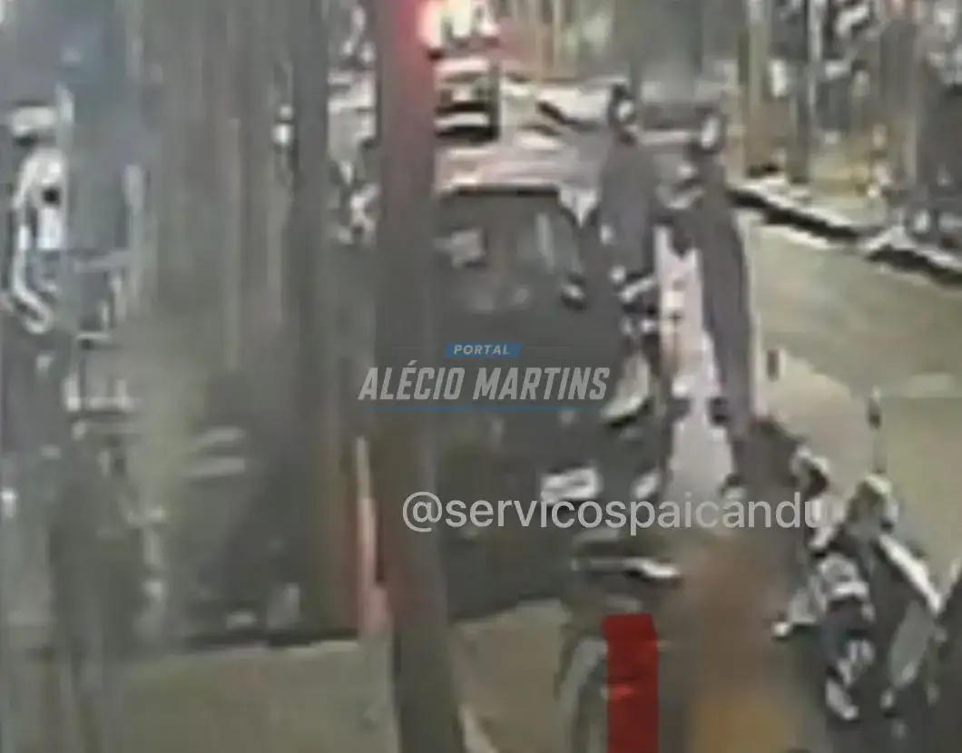 Imagens de câmera de segurança flagrou homicídio na noite de sexta-feira, em Paiçandu