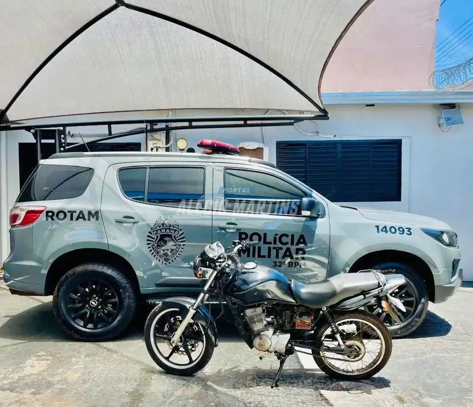 Polícia Militar recupera motocicleta furtada em Paiçandu antes de registro do crime