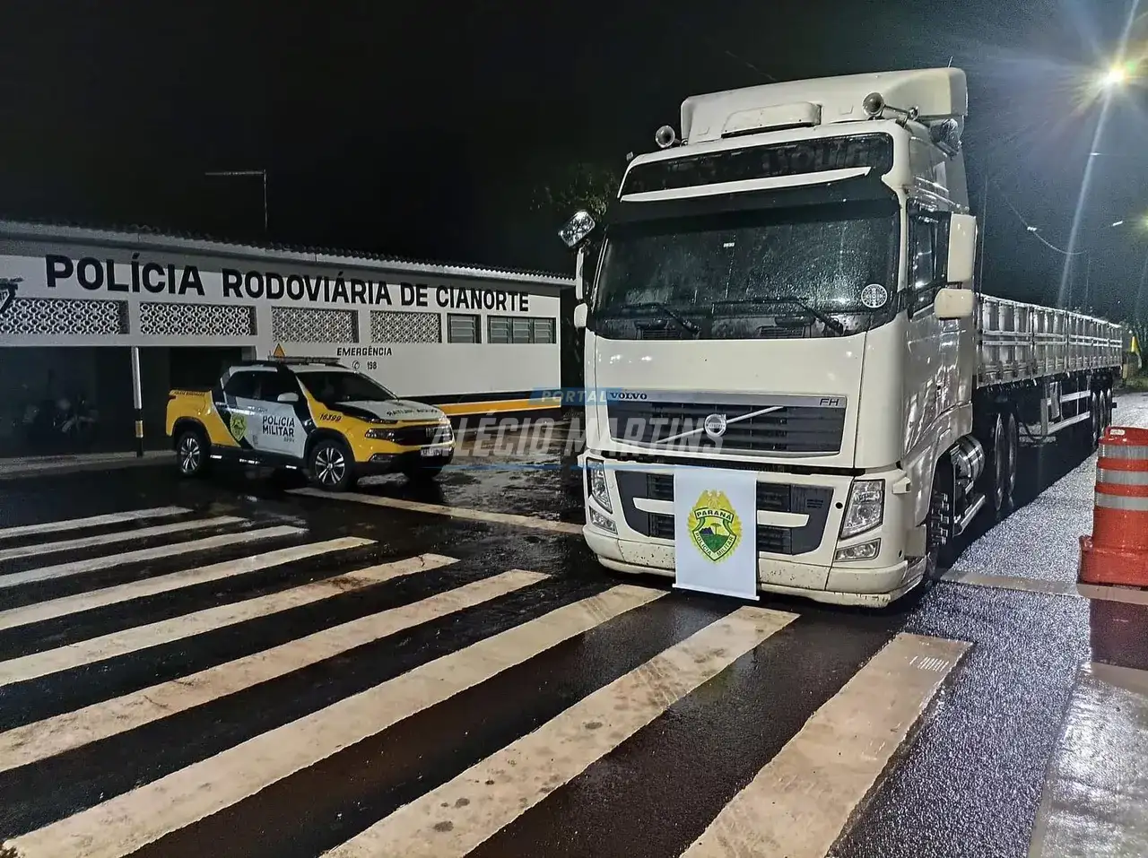 Após perseguição policial adolescente de 15 anos é apreendido dirigindo caminhão roubado na PR-323