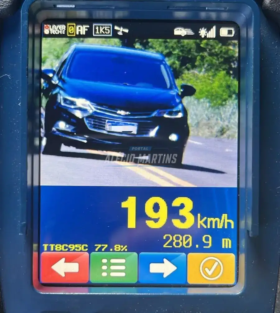 A quase 200 - Fiscalização flagra veículo a 193km/h na PR-323
