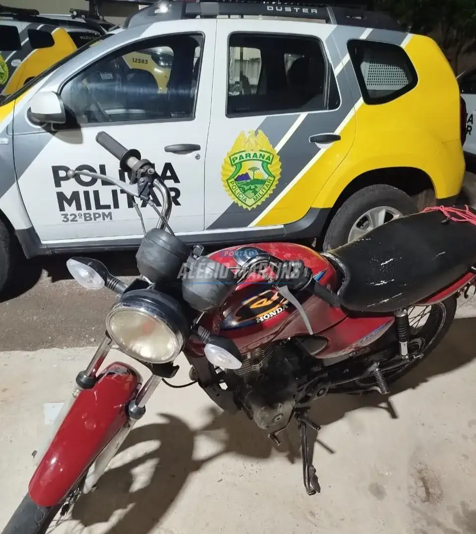 Adolescente é apreendido com motocicleta adulterada após fuga da polícia em Paiçandu