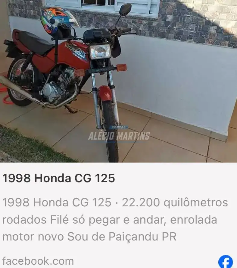 Polícia Militar recupera motocicleta furtada após anúncio de venda em rede social, em Paiçandu