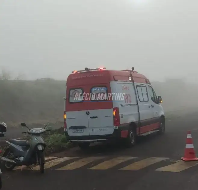 Jovem fica ferida em acidente de moto na marginal da PR-323 em Paiçandu
