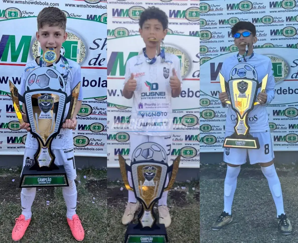 Meninos de Paiçandu se destacam em campeonato sul-americano de futebol e conquistam títulos pelo Galo Maringá