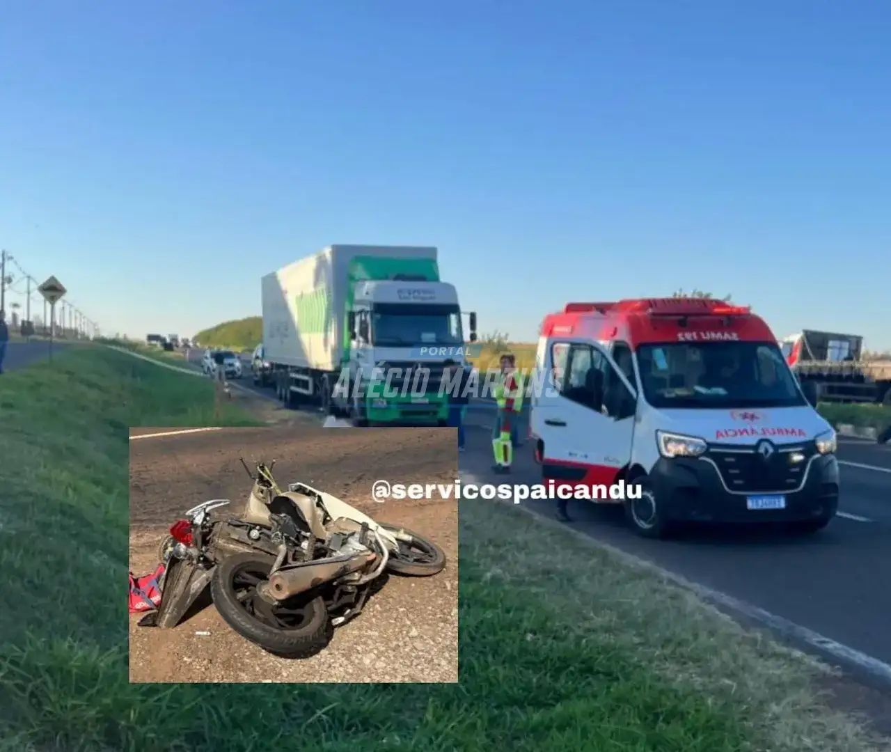 Motociclista morre após ser atropelado e arrastado por cerca 16 km por caminhão entre Mandaguari e Marialva