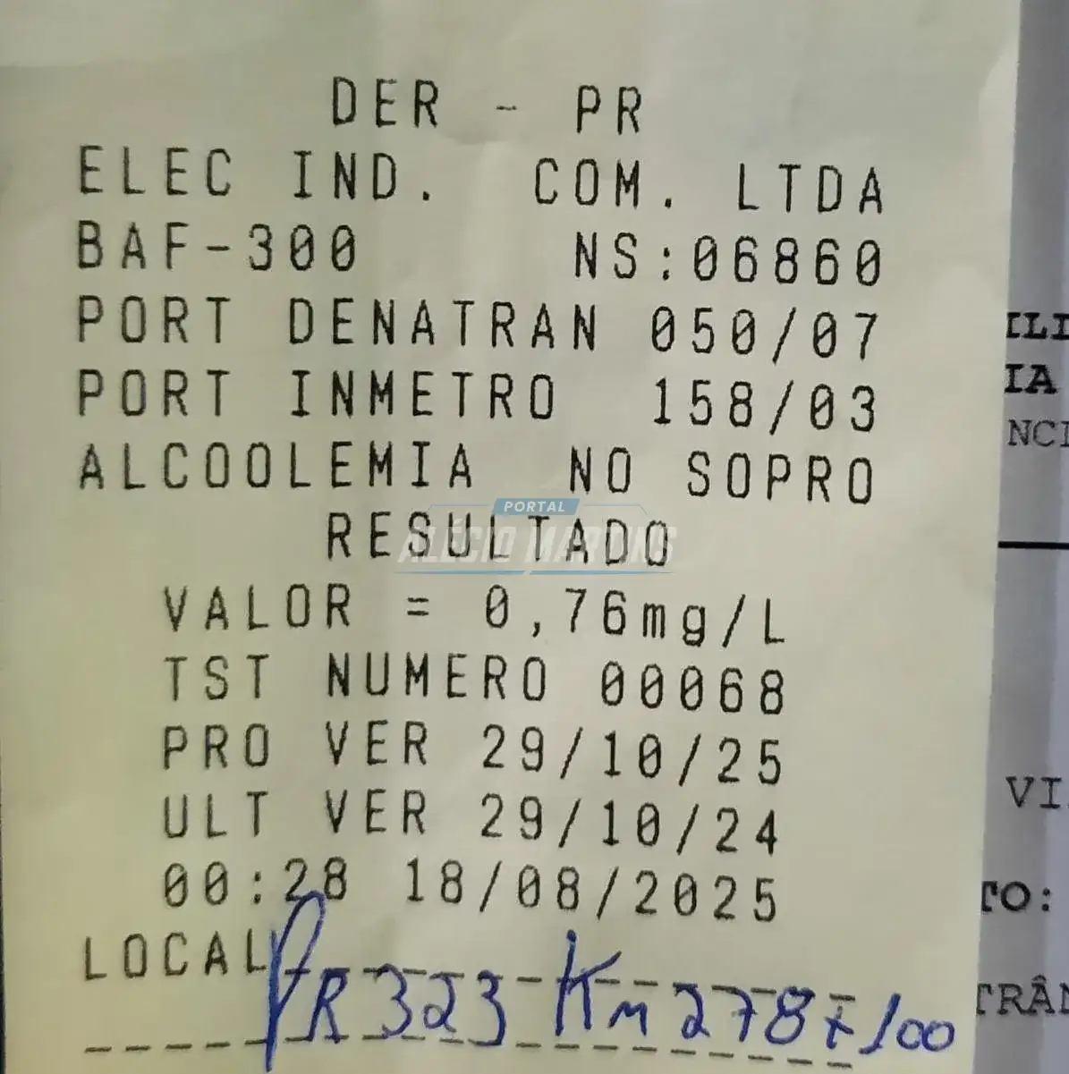 Jovem de 18 anos é flagrado conduzido moto, embriagado na PR-323