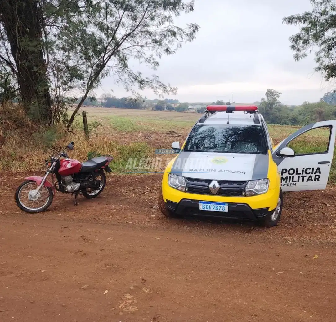 Motocicleta furtada é recuperada pela PM em Paiçandu