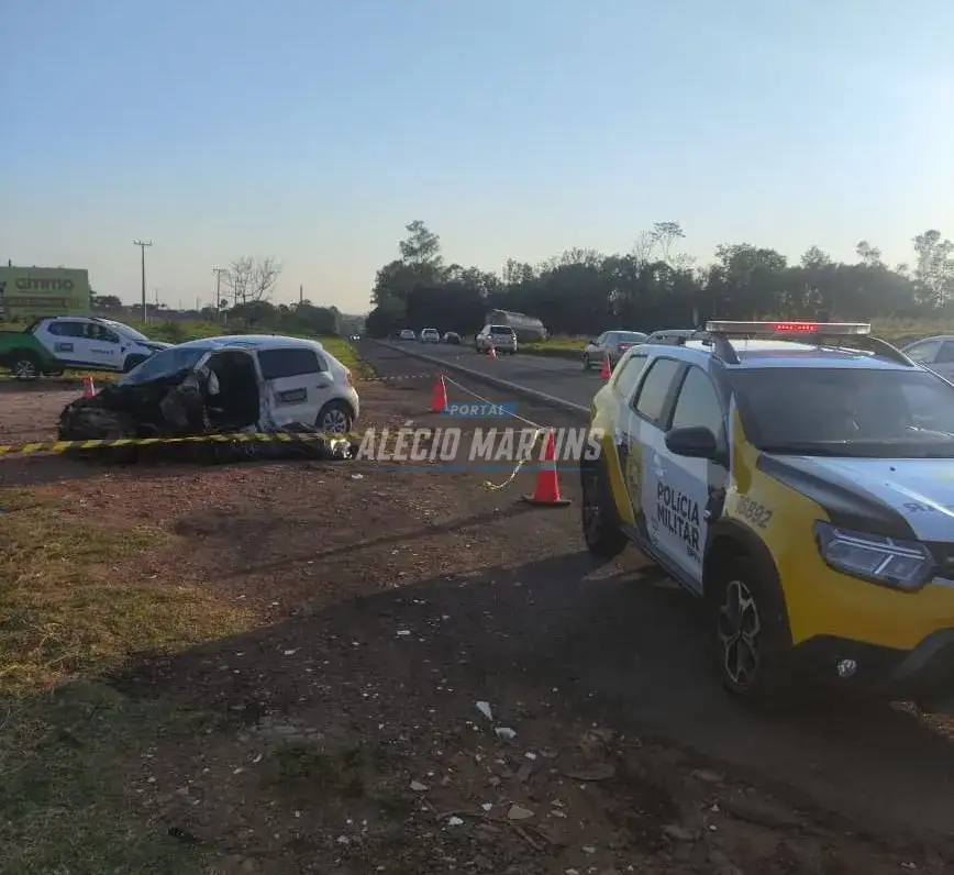 Carro da saúde de prefeitura da região se envolve em acidente fatal na PR-323