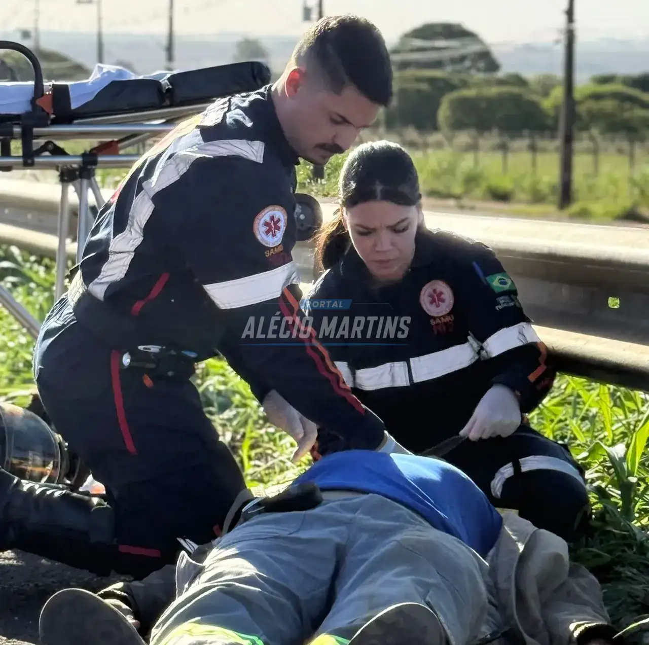 Buraco na PR-323 provoca novo acidente e motociclista fica ferido em Paiçandu