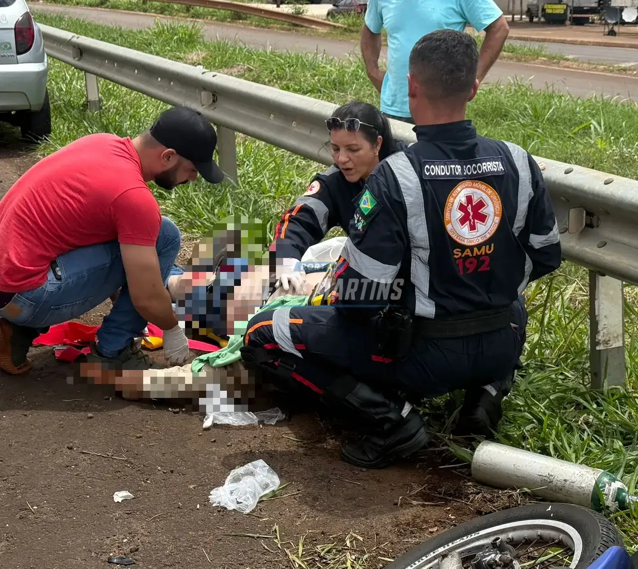 Motociclista argentino fica ferido após pneu estourar na PR-323 em Paiçandu