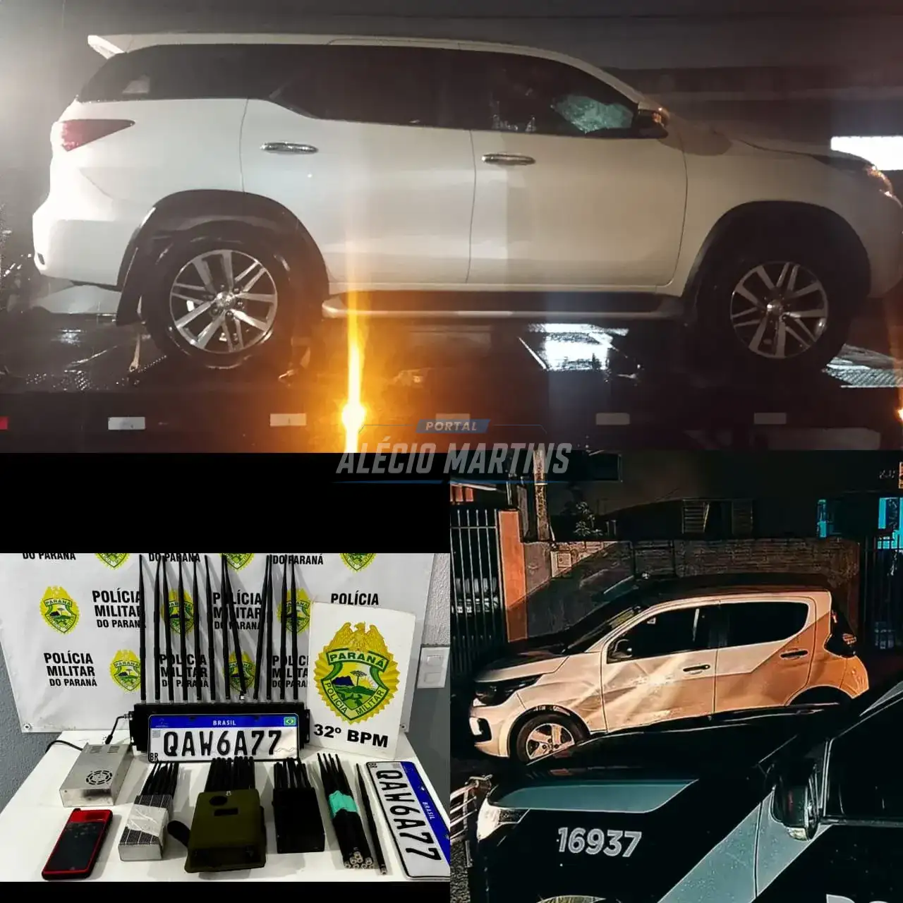 Hilux furtada é encontrada em garagem de residência com bloqueadores de sinal e outro carro furtado em Paiçandu