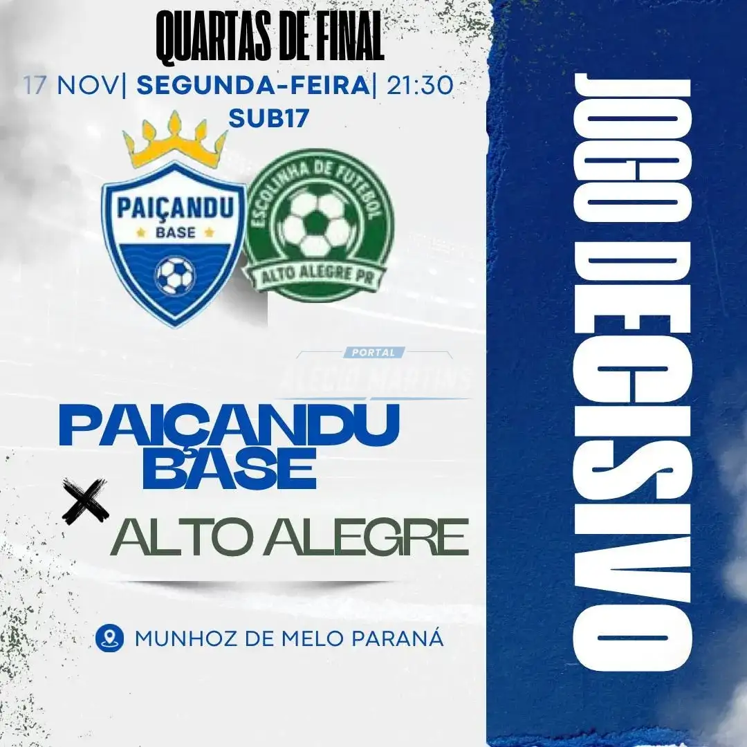 Quartas de Final: Paiçandu Base disputa vaga inédita no Sub-17