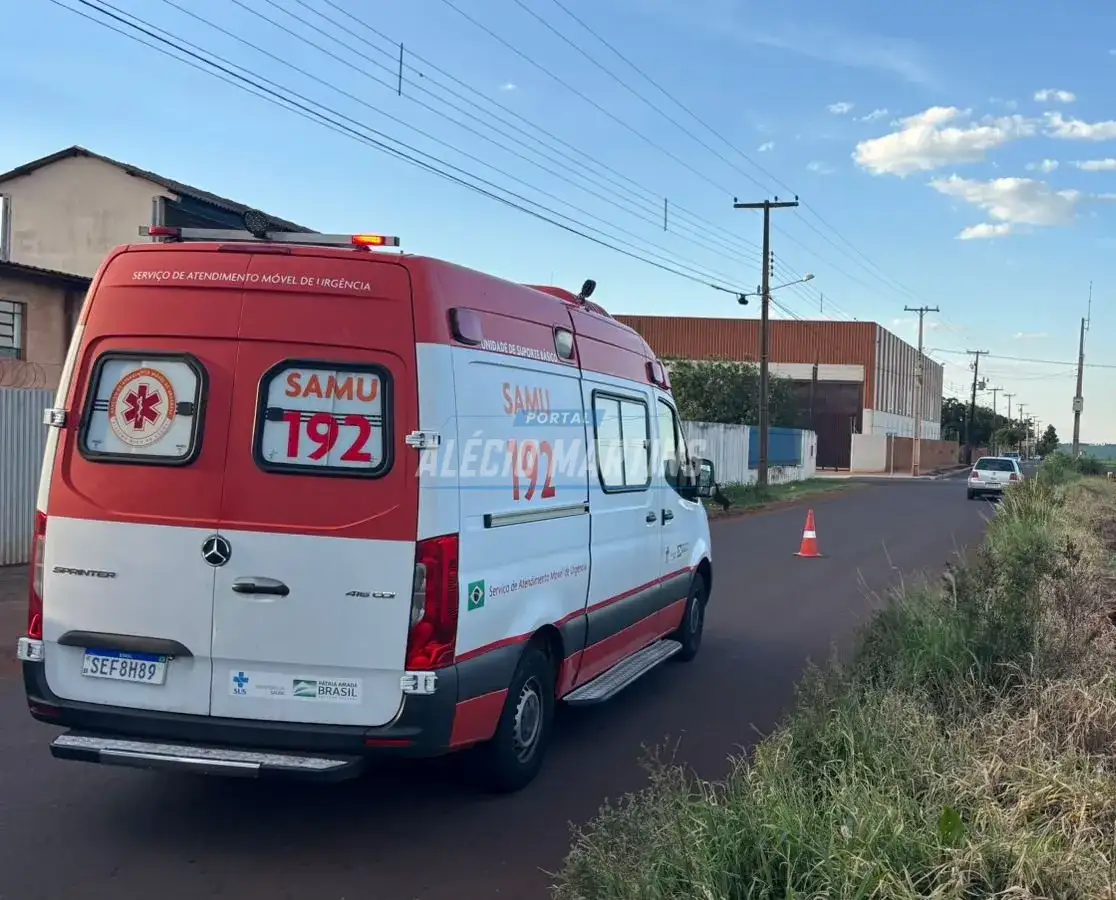 Ciclista fica ferido após colisão com carro no Jardim Bela Vista 1 em Paiçandu