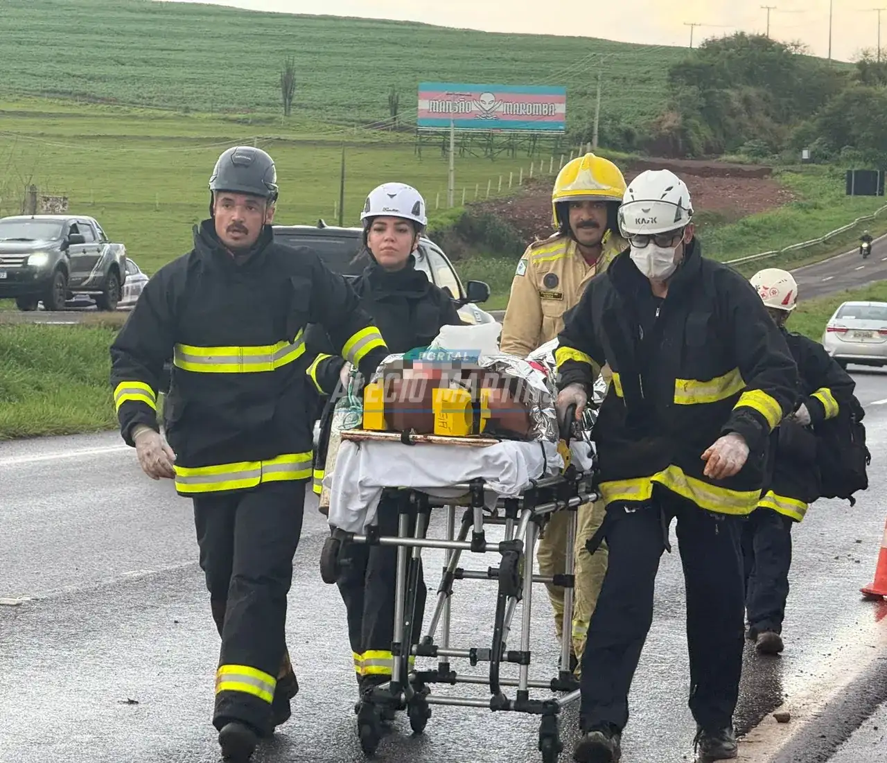 Cinto de segurança salva vida de motorista ferido em capotamento na PR-323 entre Paiçandu e Água Boa