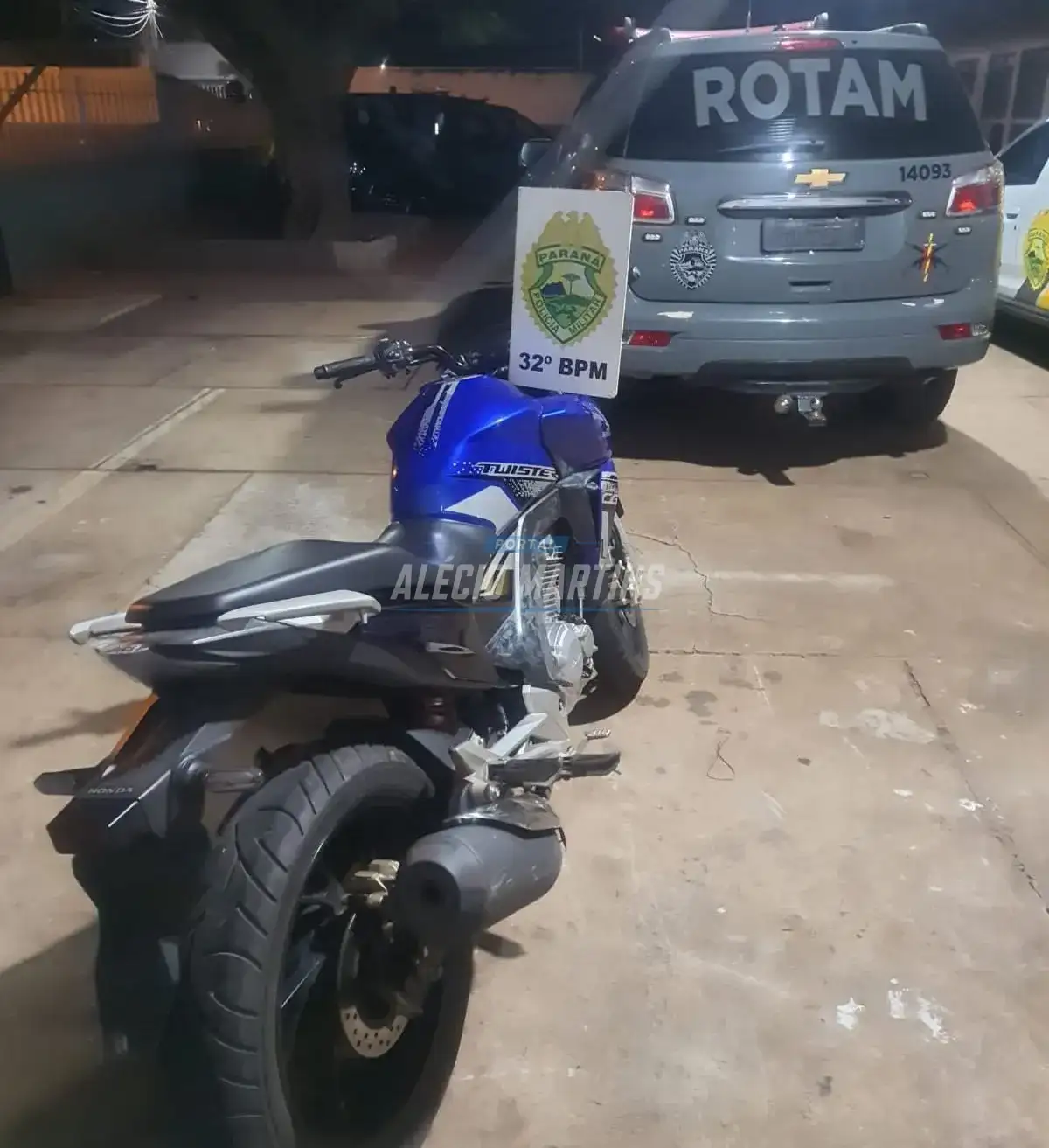 ROTAM recupera motocicleta furtada após perseguição policial na noite de quinta-feira em Floresta