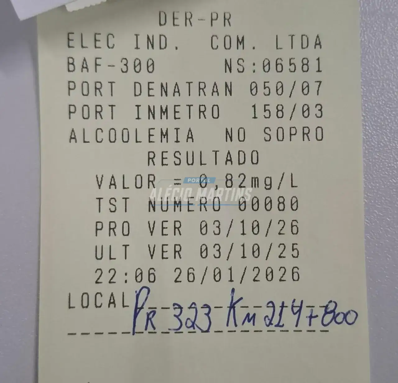 Durante abordagem, motorista é detido por embriaguez ao volante na PR-323