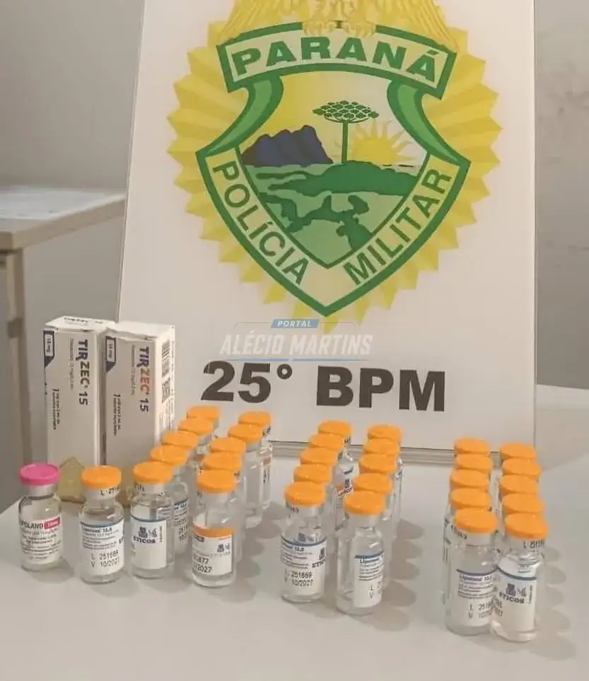 Após denúncia, PM apreende ampolas de medicamentos para emagrecimento na PR-323