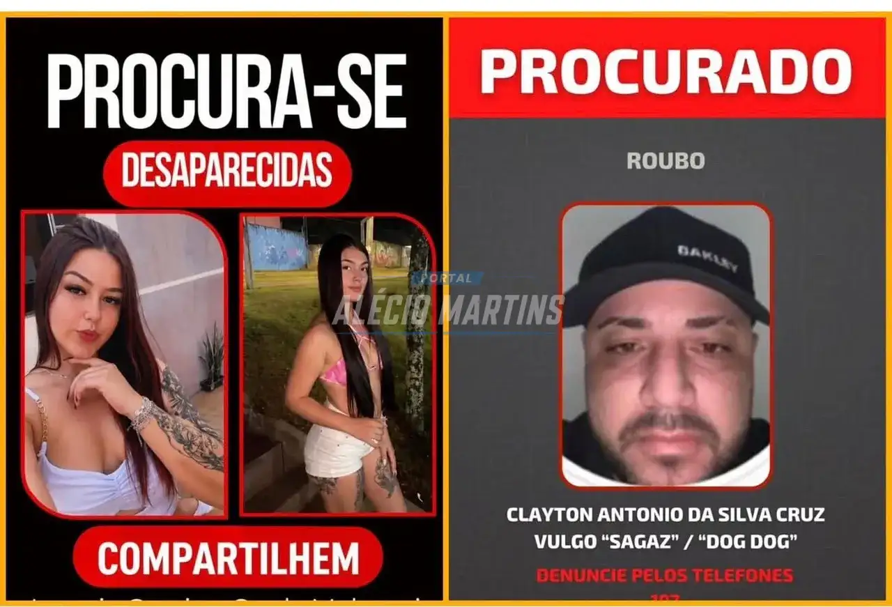Desaparecimento de duas jovens pode ter ligação com homicídio; polícia identifica suspeito foragido