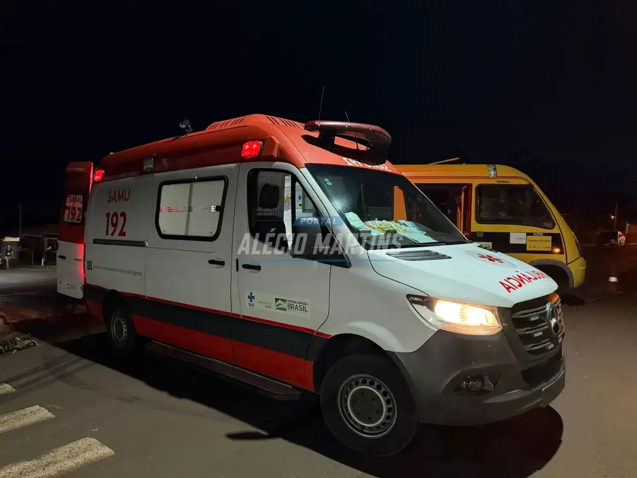 Motociclista fica ferido após acidente envolvendo ônibus do transporte escolar em Paiçandu