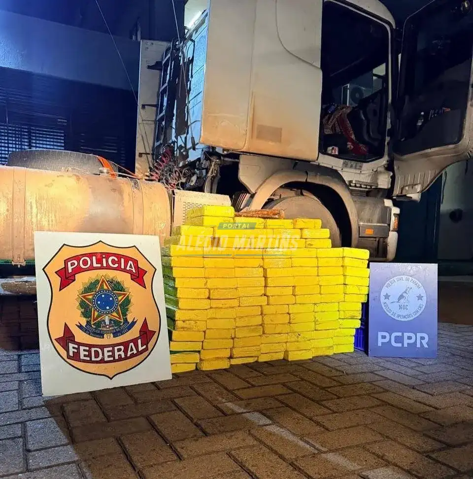 Mais de 100 quilos de cocaína escondidas em tanque de caminhadas são apreendidos durante ação da PF e Polícia Civil na rodovia em Paiçandu