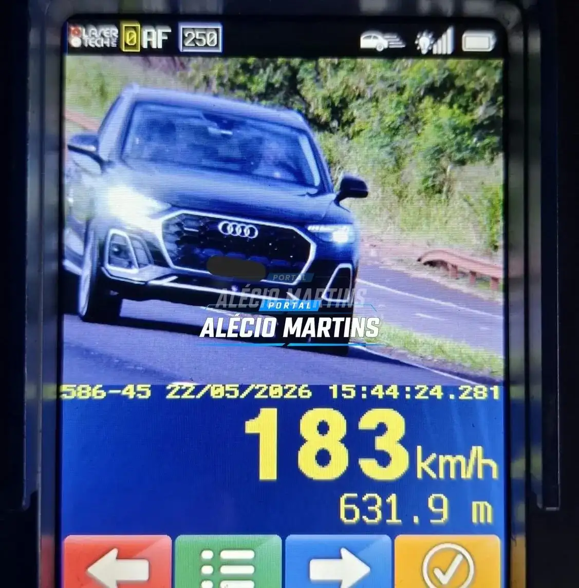 Mais um - Carro é flagrado a mais de 180km/h na rodovia em Paiçandu