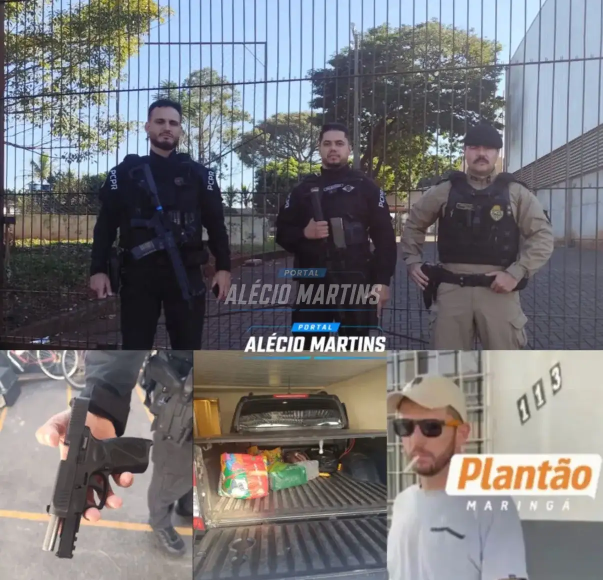 Suspeito de envolvimento em triplo homicídio é preso em motel após operação policial em Sarandi, arma de fogo foi apreendida.